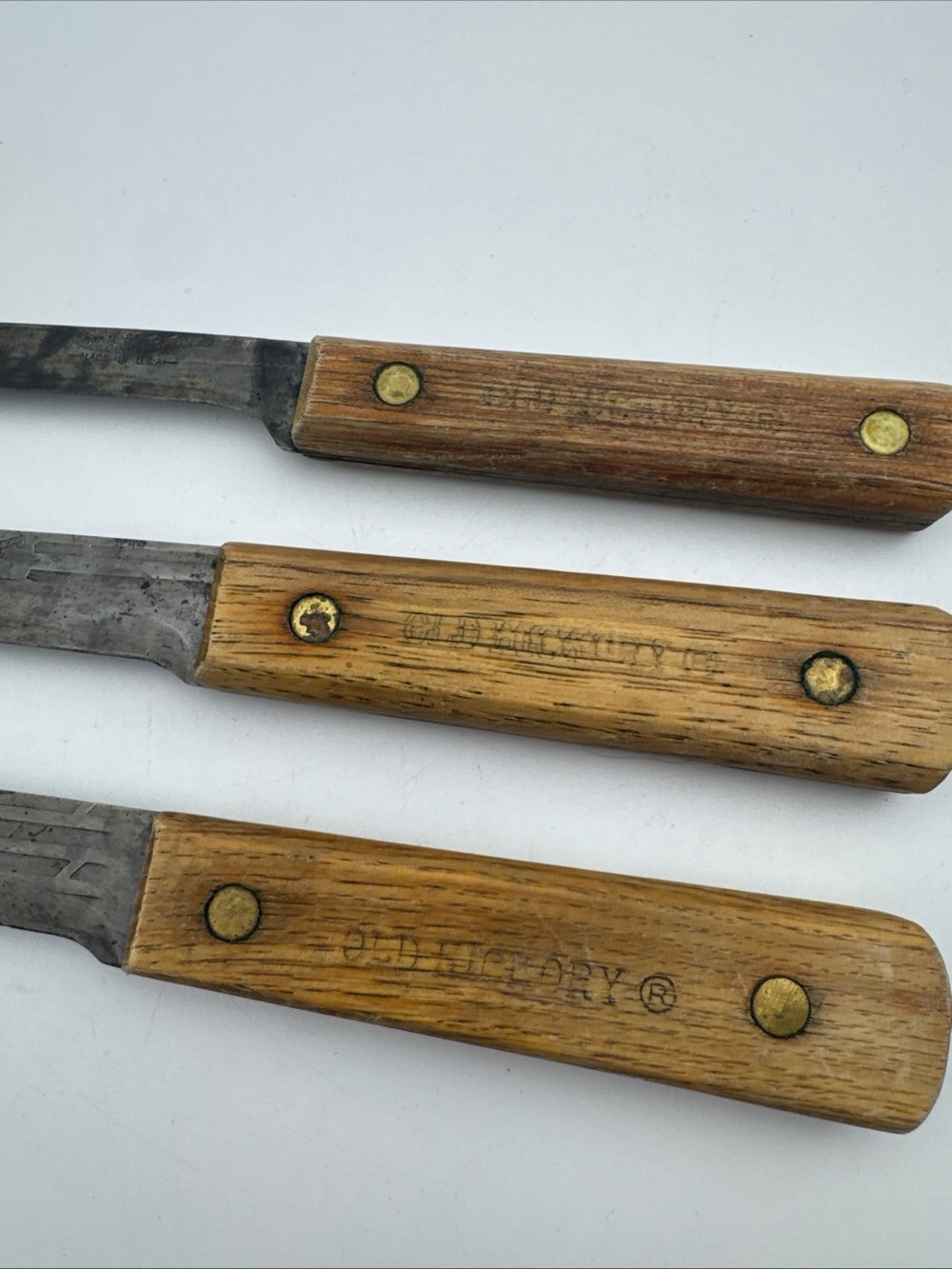 VTG OLD HICKORY Tru-Edge Ontario (2) Knifes 6” + (1) 4.5” knife - Picture 2 of 8